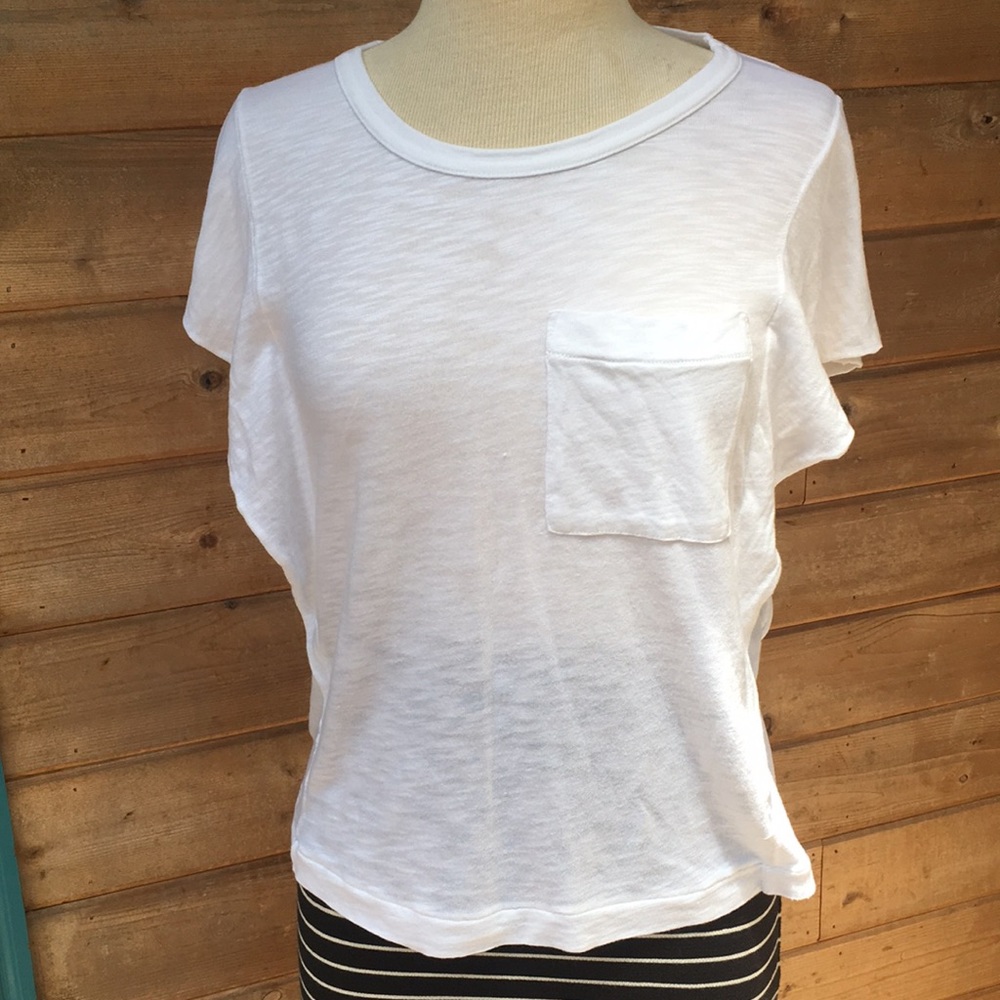 Spendid- Women’s Heavy Slub Jersey Ruffle Tee - M